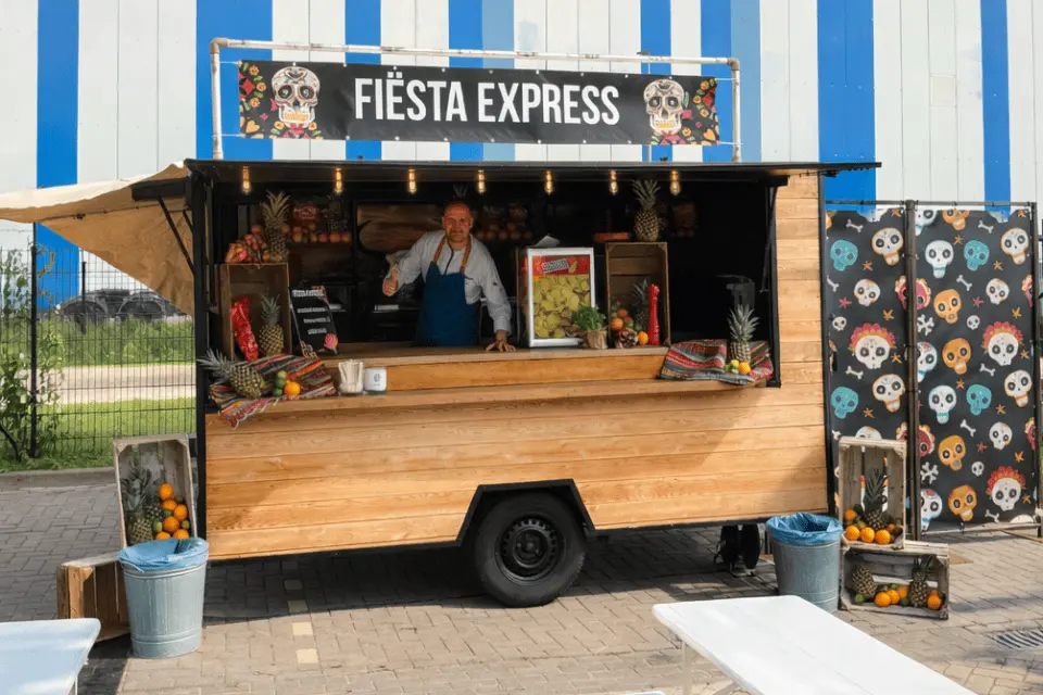 Fiesta Express met Mexicaanse gerechten geserveerd vanuit carrousel op event